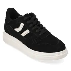 MOLECA - Zapatilla Mujer Negra con Detalles Blancos