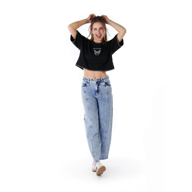 EFESIS - JEANS EINAR BALLOON STRASS AZUL LIGHT EFESIS