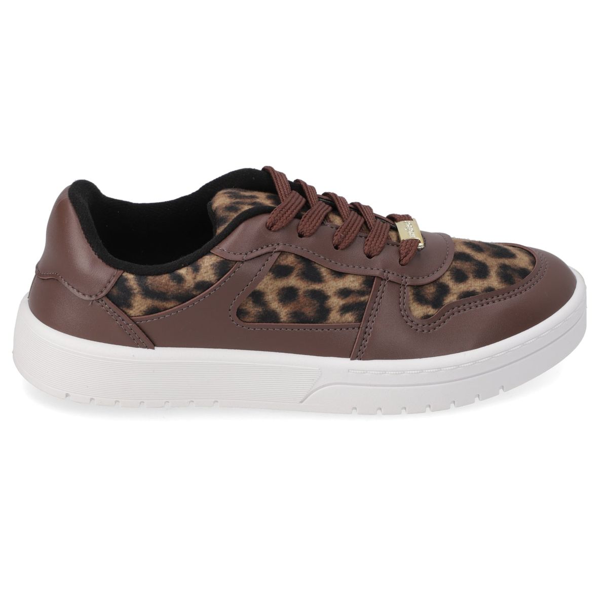 MOLECA - Zapatillas Casuales Animal Print Café Moleca