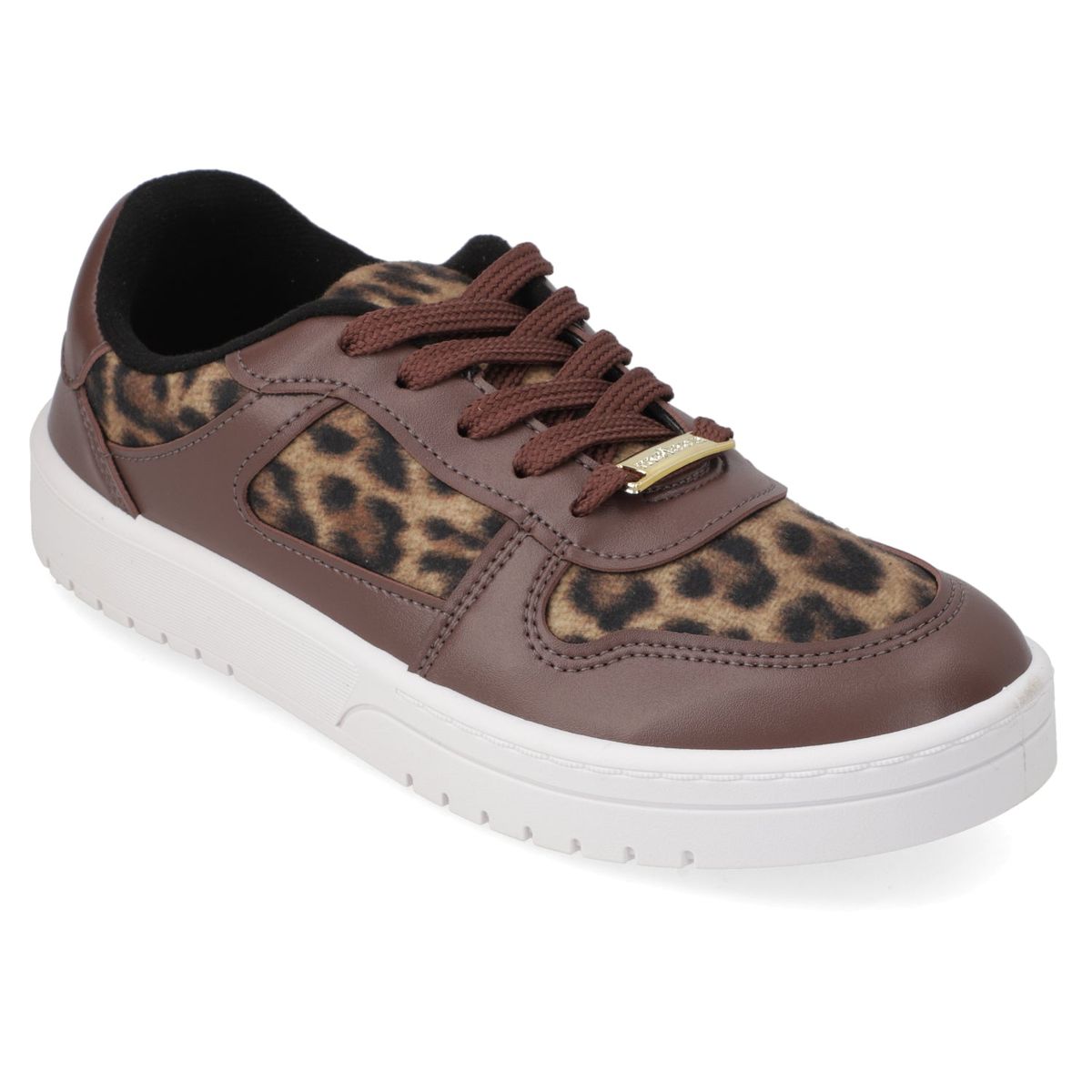 MOLECA - Zapatillas Casuales Animal Print Café Moleca