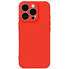 GENERICO - Funda de Silicona c/Logo para iPhone 16 Pro Tapa Camara Color Rojo