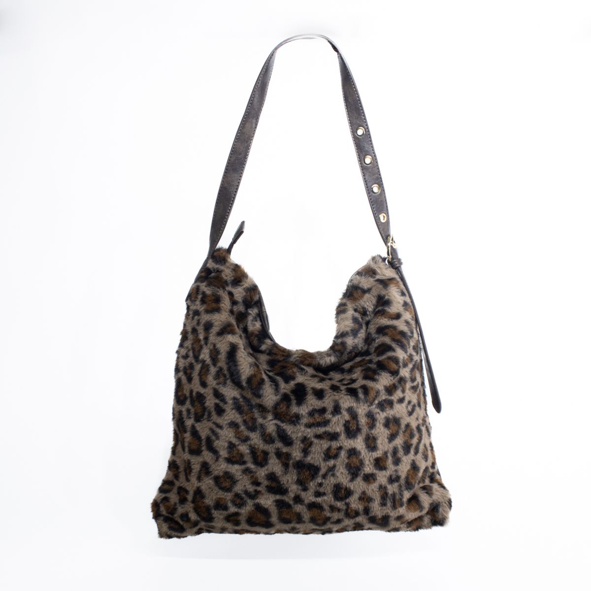 MAILEA - Cartera tipo bote con textura piel leo color Moro