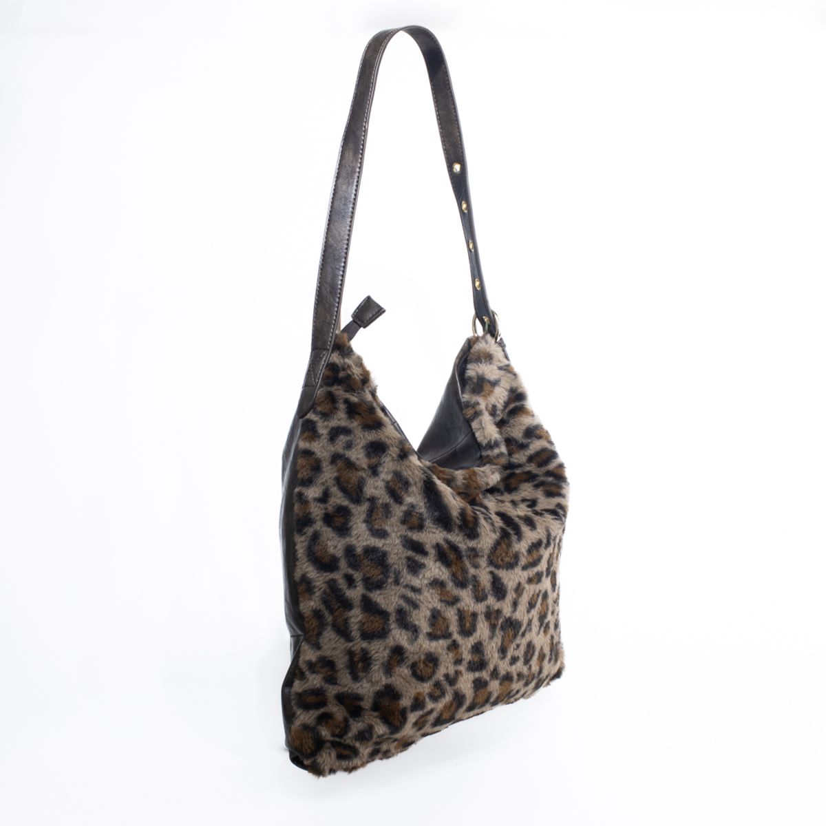 MAILEA - Cartera tipo bote con textura piel leo color Moro