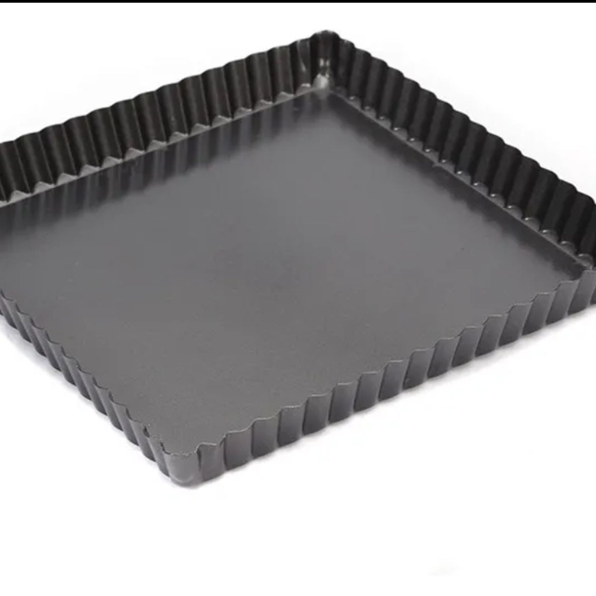 GENERICO - Molde Tartaleta O Kuchen Cuadrada Rizada Desmontable 21.5 x 21.5