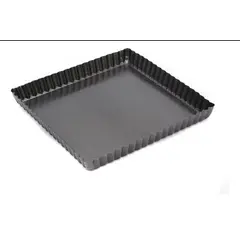 GENERICO - Molde Tartaleta O Kuchen Cuadrada Rizada Desmontable 21.5 x 21.5