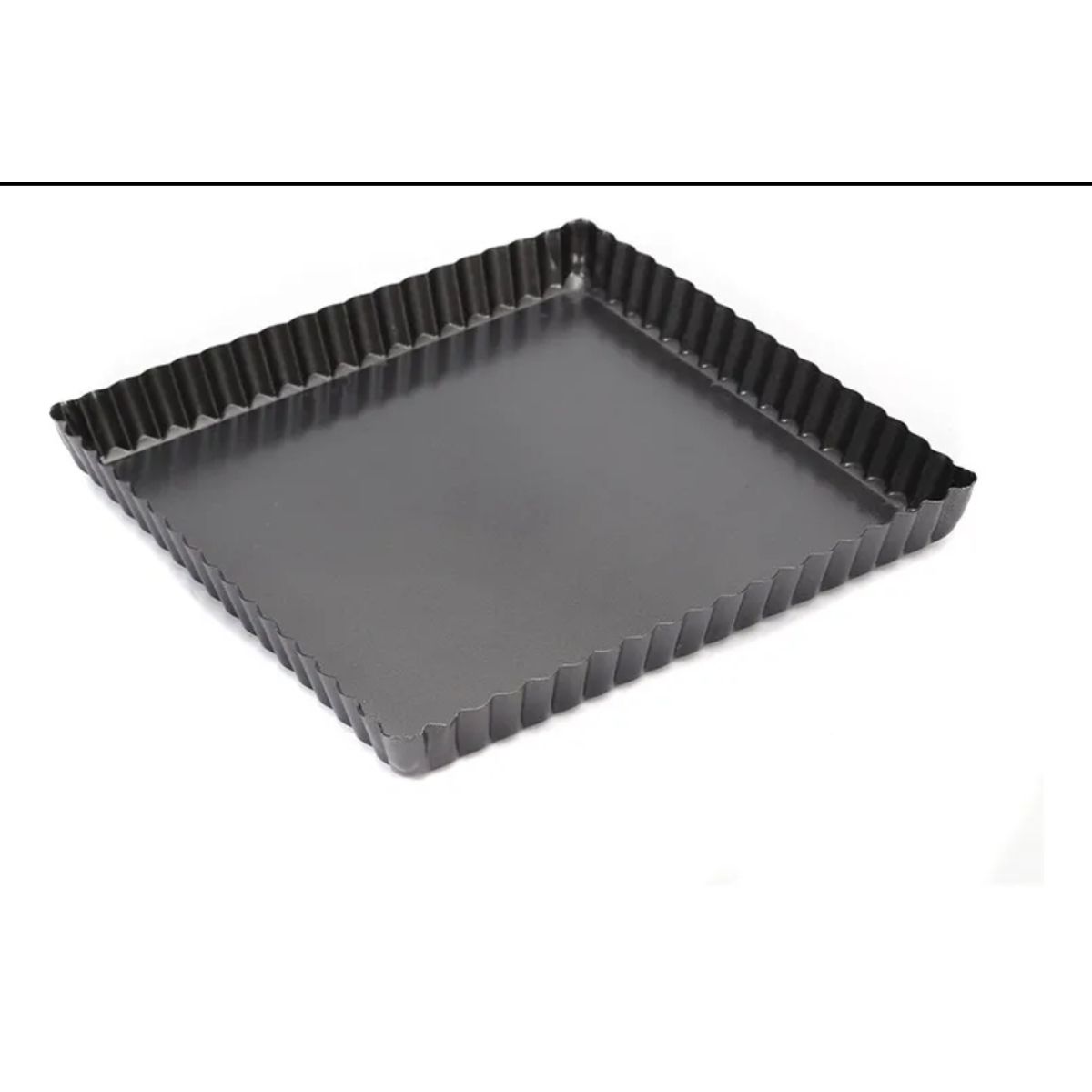 GENERICO - Pack 2  Molde Tartaleta O Kuchen Cuadrada Rizada Desmontable 215 x 215