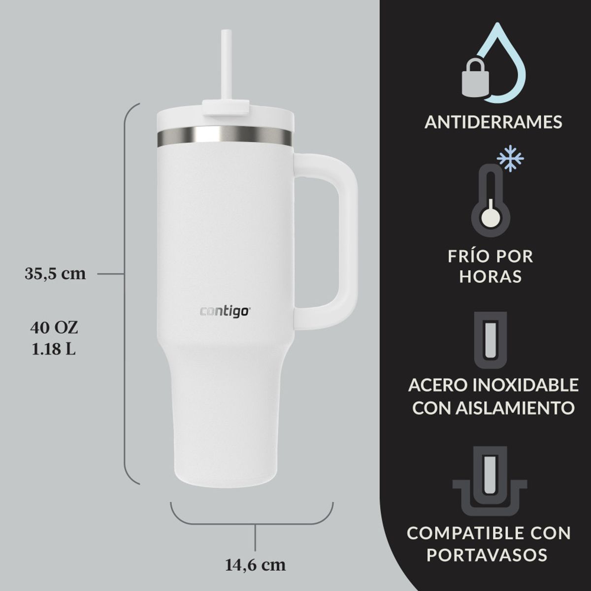 CONTIGO - Botella Contigo Streeterville Salt Blanco 1.18 Lt