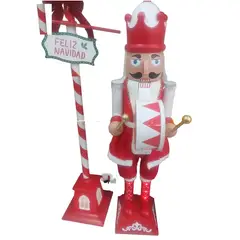 THIS IS FELIZ NAVIDAD - Cascanueces Musical Soldado 115 Cm Luces Y Movimiento Rojo con Blanco