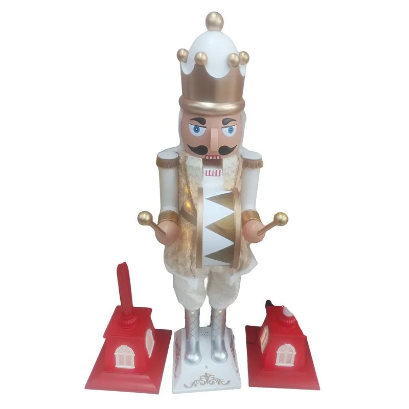 THIS IS FELIZ NAVIDAD - Cascanueces Musical Soldado 115 Cm Luces Y Movimiento Dorado