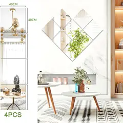 GENERICO - Set 4 Espejos Cuadrados 40CM