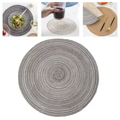 ATURE - Mantel Individual Redondo Tejido Estilo Nórdico 4u