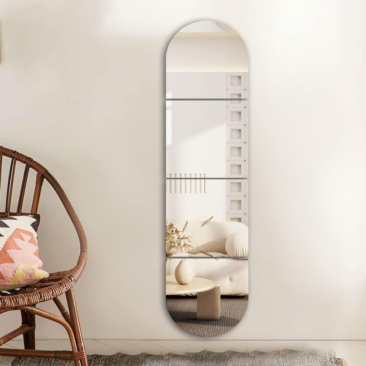 GENERICO - Set 4 Espejos Ovalo 120X30CM Taller Sin Fronteras