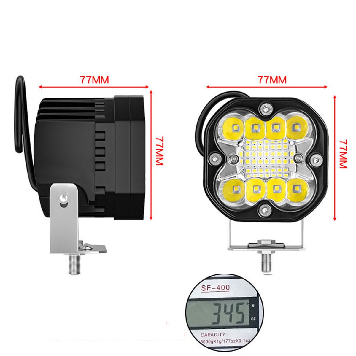 ATURE - 2u Luz Led De Trabajo Para Automóvil De Alto Brillo 66w
