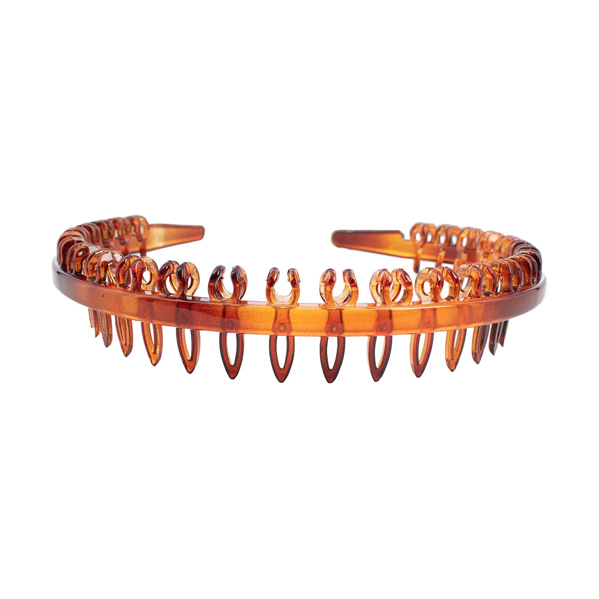 BIJOUTERIA LB20 SPA - Cintillo Mediano Con Dientes Mod 2 - Marrón