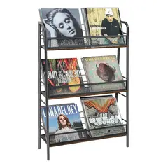 CASTLEN - Soporte Almacenamiento Discos Vinilo 3 Niveles Gran Capacida