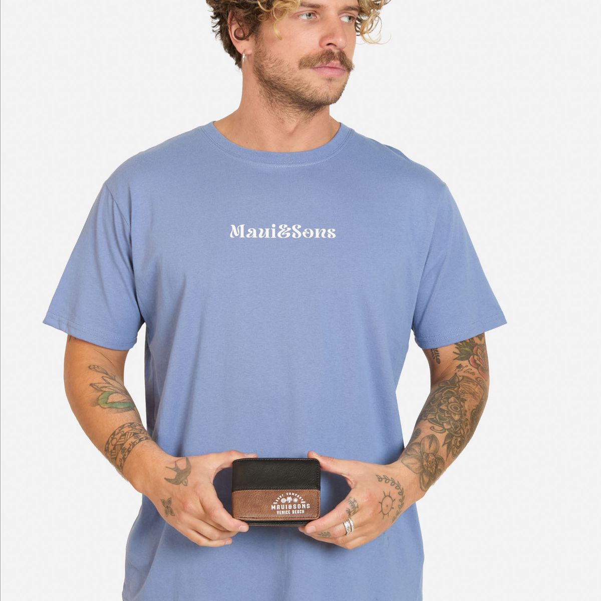 MAUI AND SONS - Pack Polera Billetera Liau Morado Hombre Maui And Sons