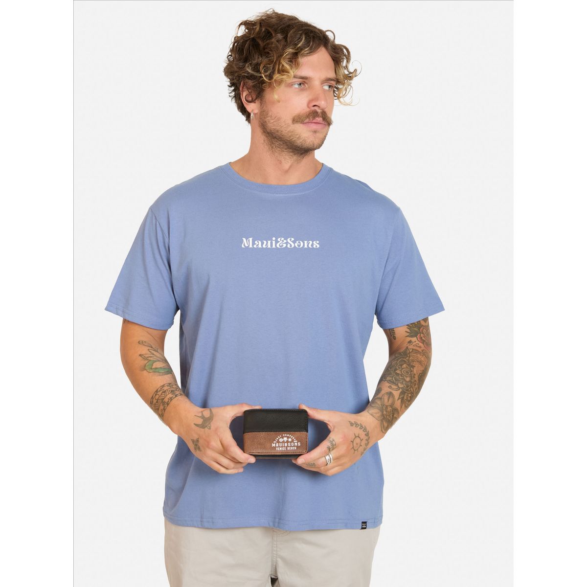 MAUI AND SONS - Pack Polera Billetera Liau Morado Hombre Maui And Sons