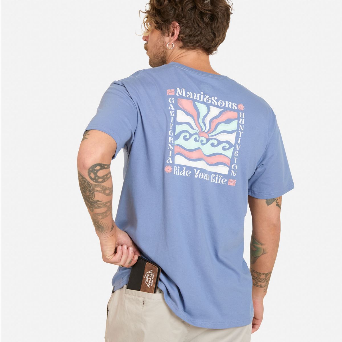 MAUI AND SONS - Pack Polera Billetera Liau Morado Hombre Maui And Sons