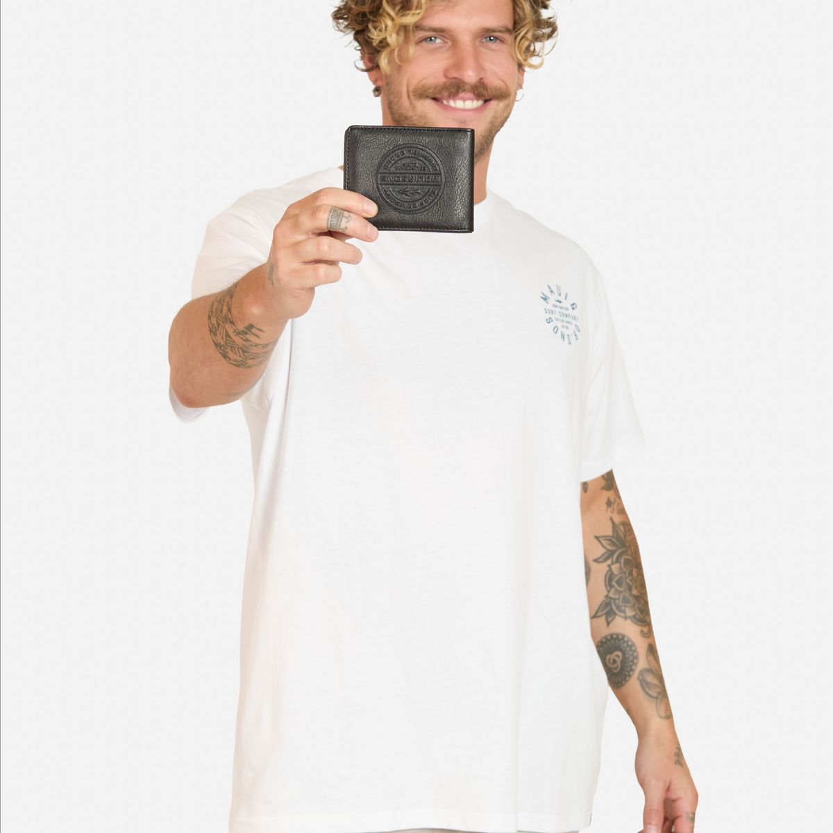 MAUI AND SONS - Pack Polera Billetera Falu Blanco Hombre Maui And Sons