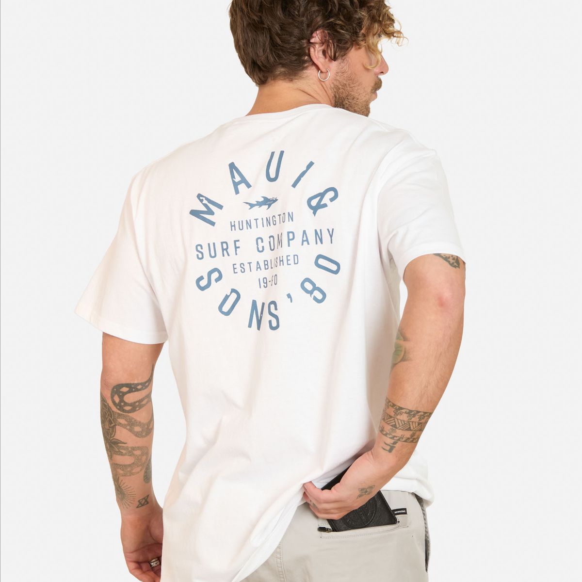 MAUI AND SONS - Pack Polera Billetera Falu Blanco Hombre Maui And Sons