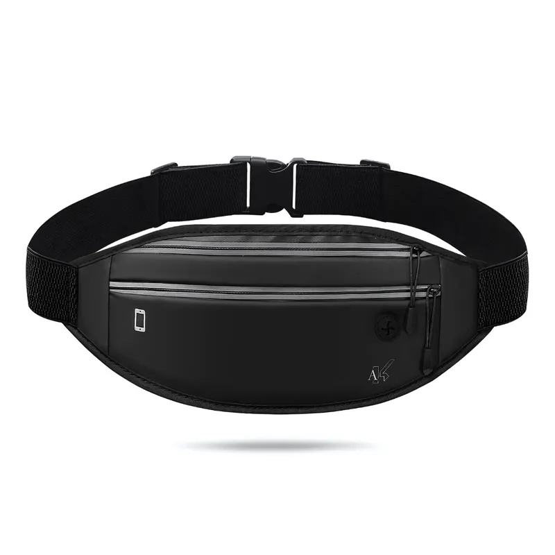 GENERICO - Práctico Banano Running Ciclismo Liviano Reflectante Negro