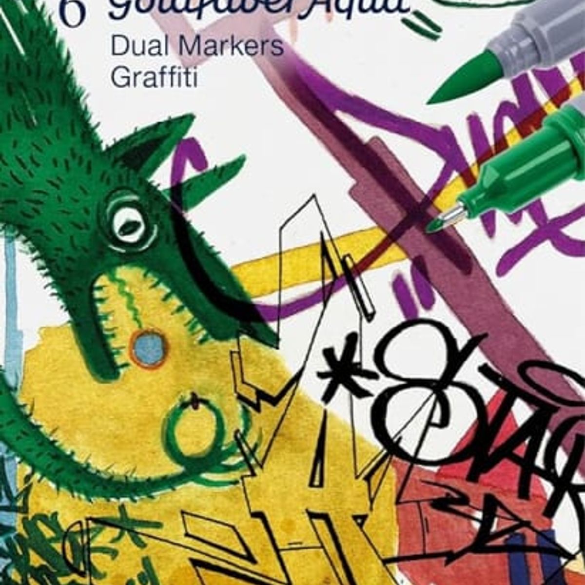 FABER-CASTELL - Marcadores Aqua Dual Graffiti 6x Faber-Castell