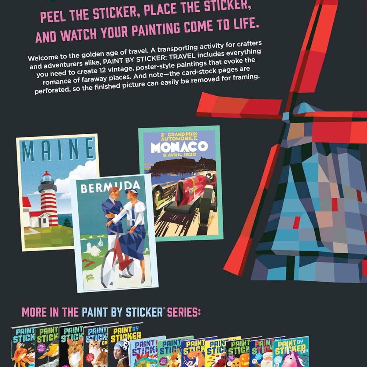 GENERICO - Paint by Stickers  Pinta Con Stickers Viajes Workman