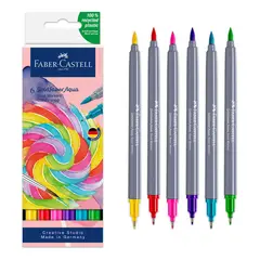 FABER-CASTELL - Marcadores Aqua Dual Candy Shop 6x