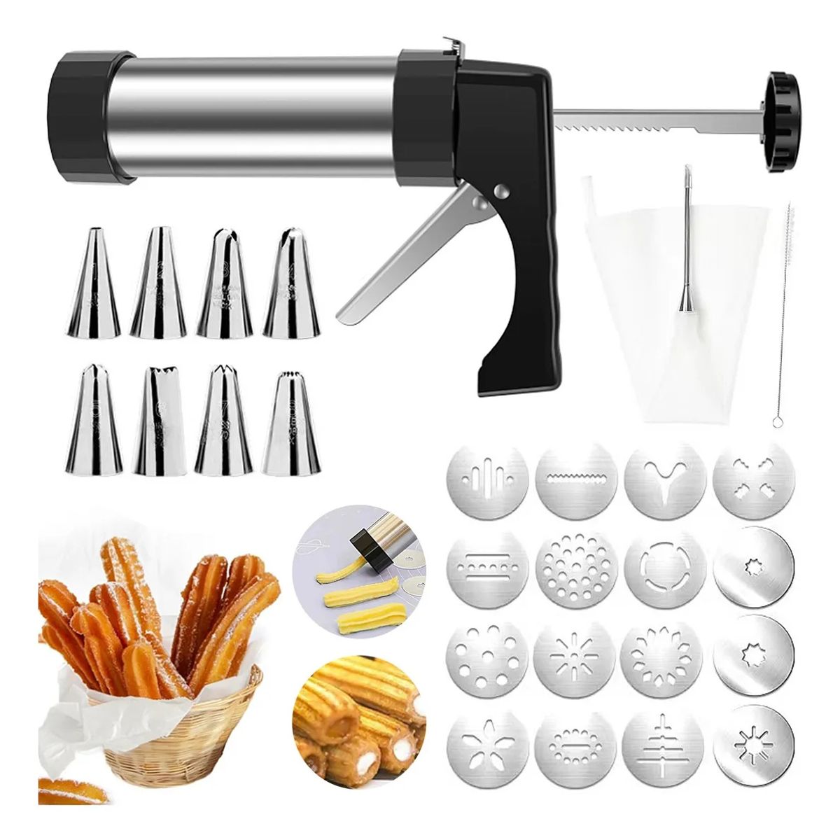 KUANGYE - Churrera Industrial, Maquina De Churros, 8 Boquillas