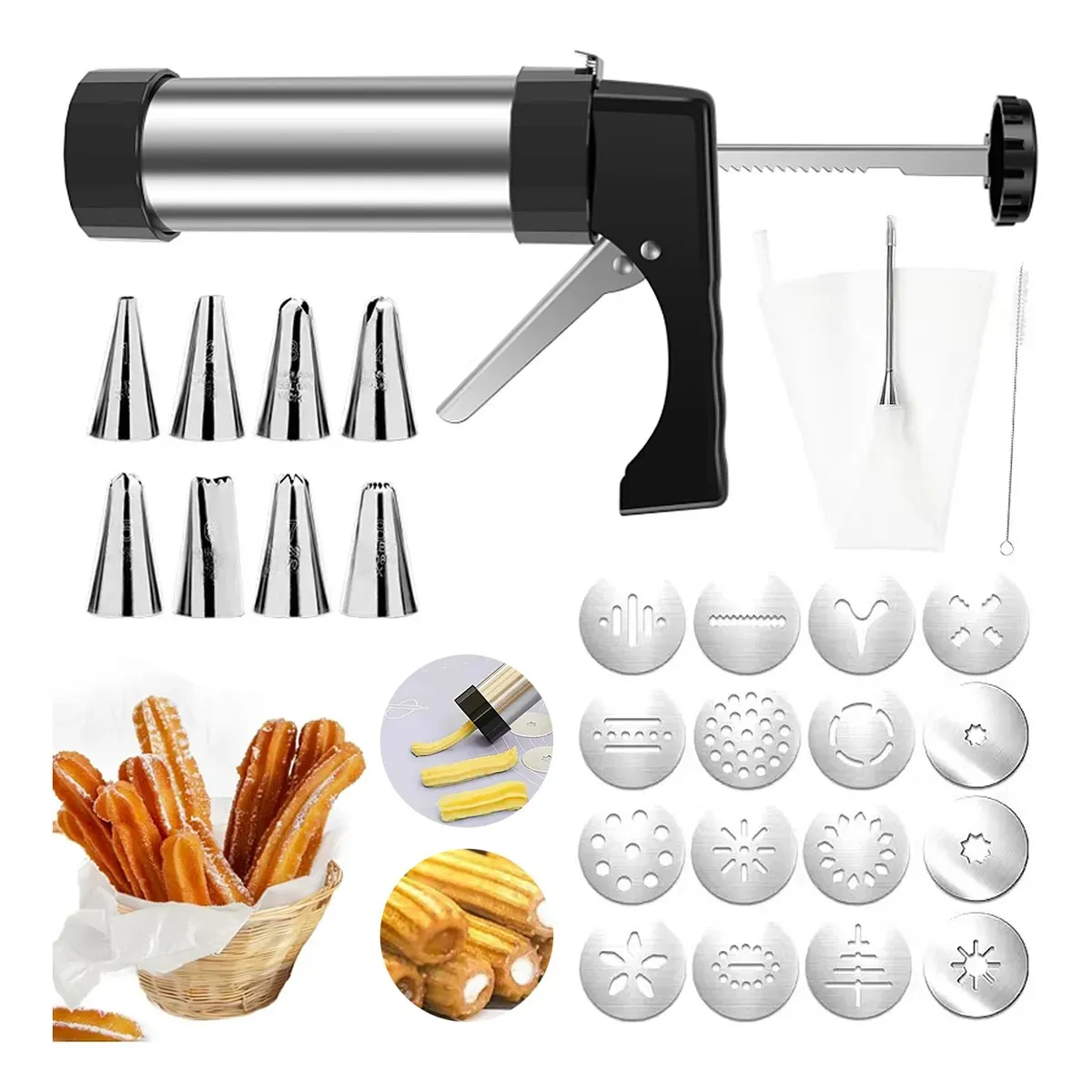 KUANGYE - Churrera Industrial, Maquina De Churros, 8 Boquillas