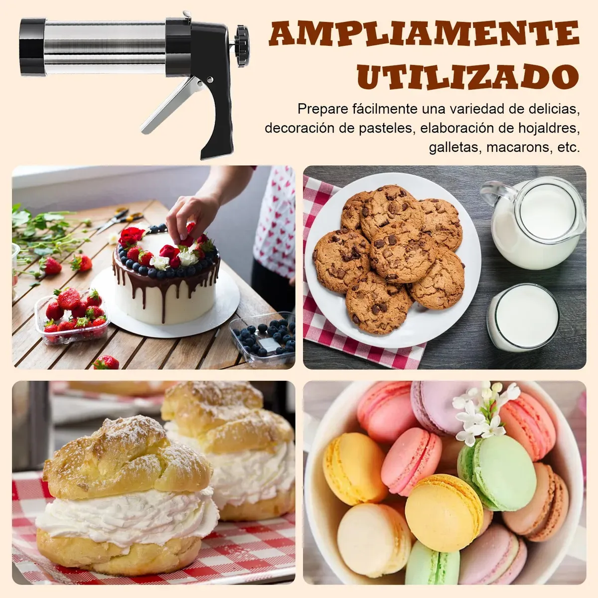 KUANGYE - Churrera Industrial, Maquina De Churros, 8 Boquillas