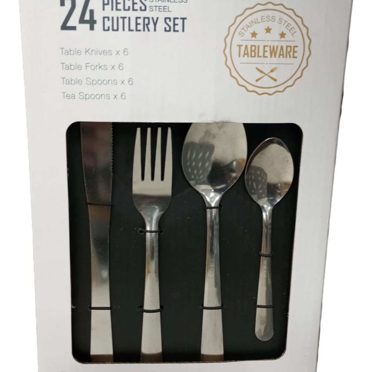 GENERICO - Set De Cubiertos Lujosos 24pza Acero Inoxidable Plata