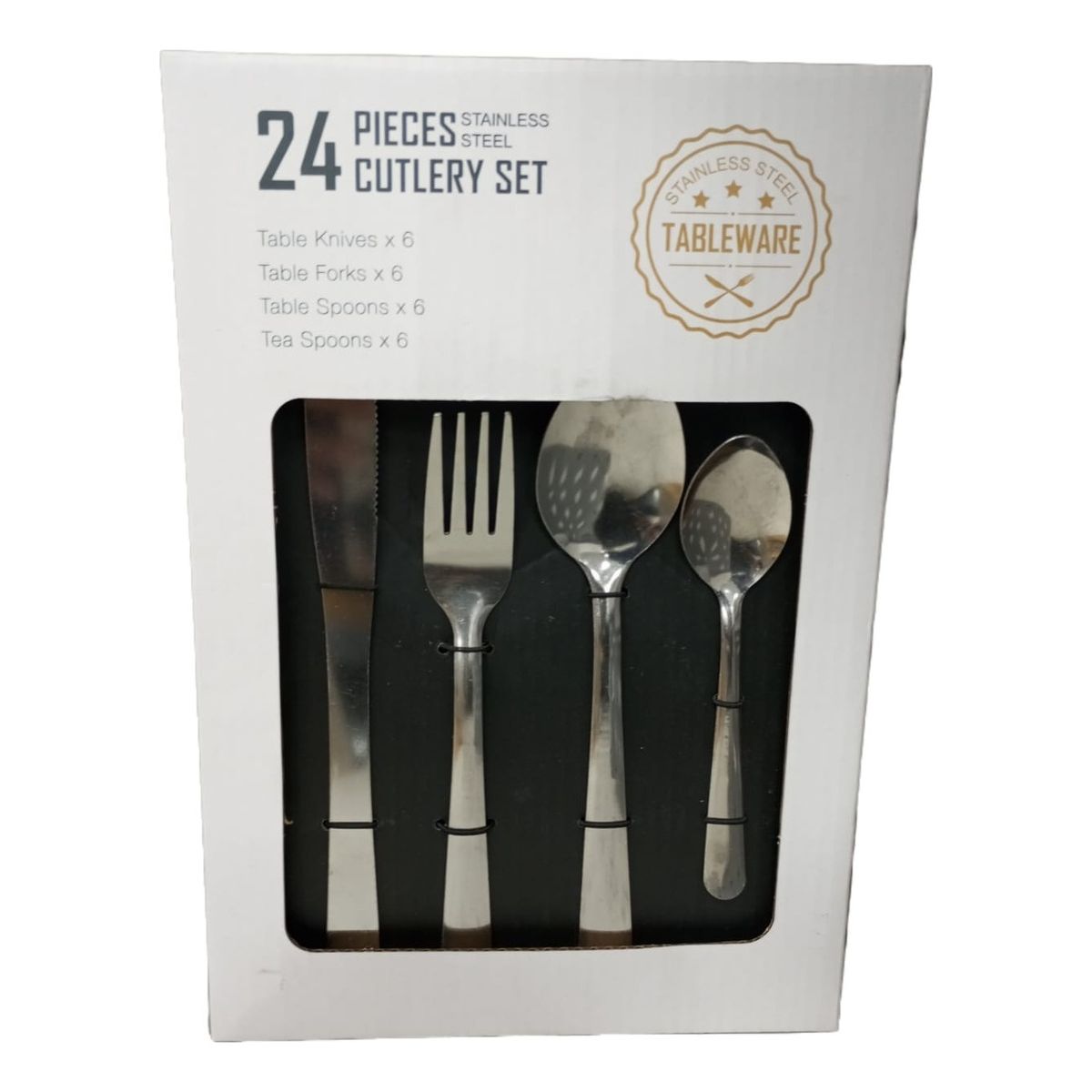 GENERICO - Set De Cubiertos Lujosos 24pza Acero Inoxidable Plata