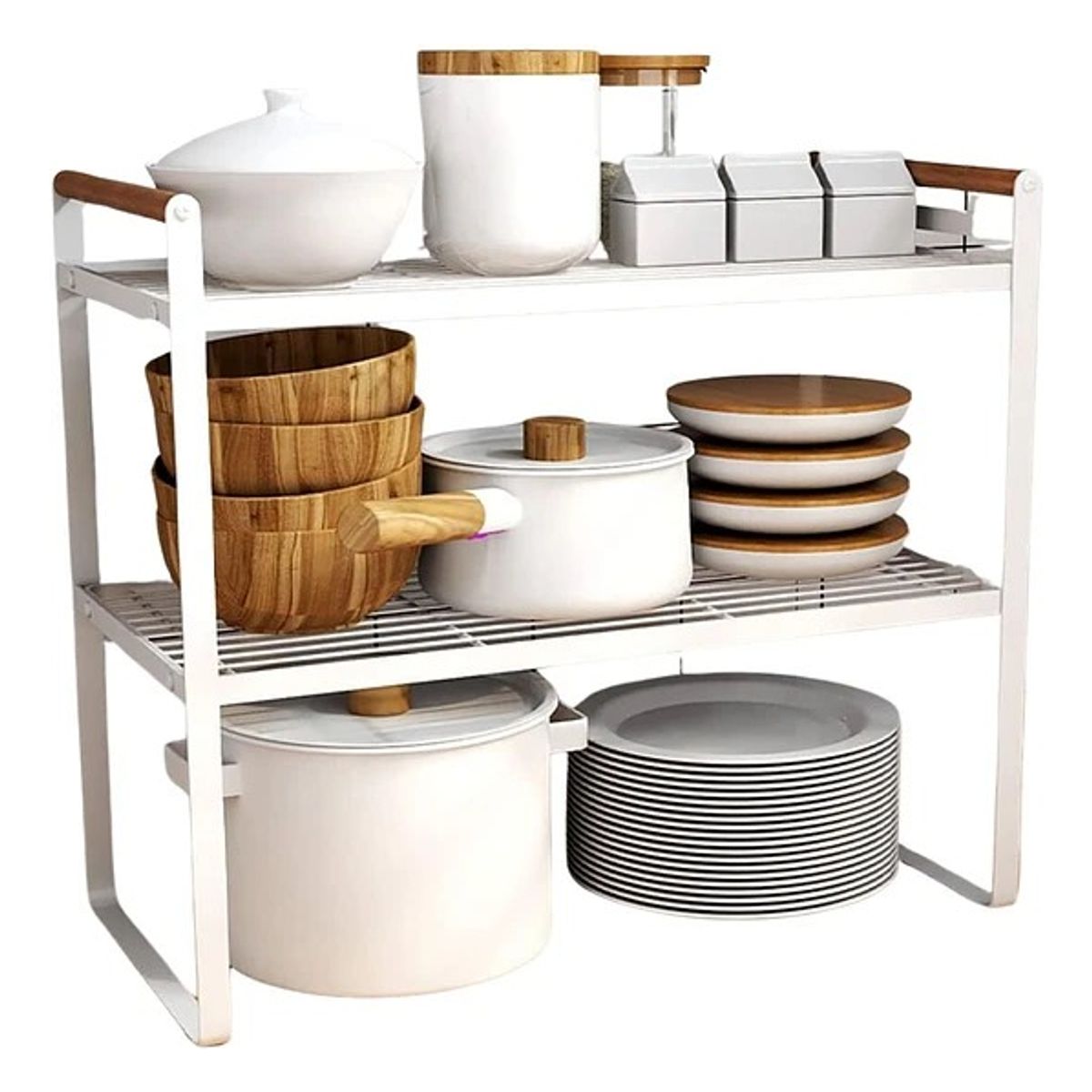 GENERICO - Organizador De Gabinetes De Cocina Estante 2 Niveles