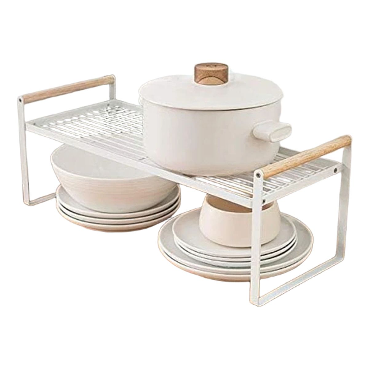 GENERICO - Organizador De Gabinetes De Cocina Estante 1 Nivel Color Blanco
