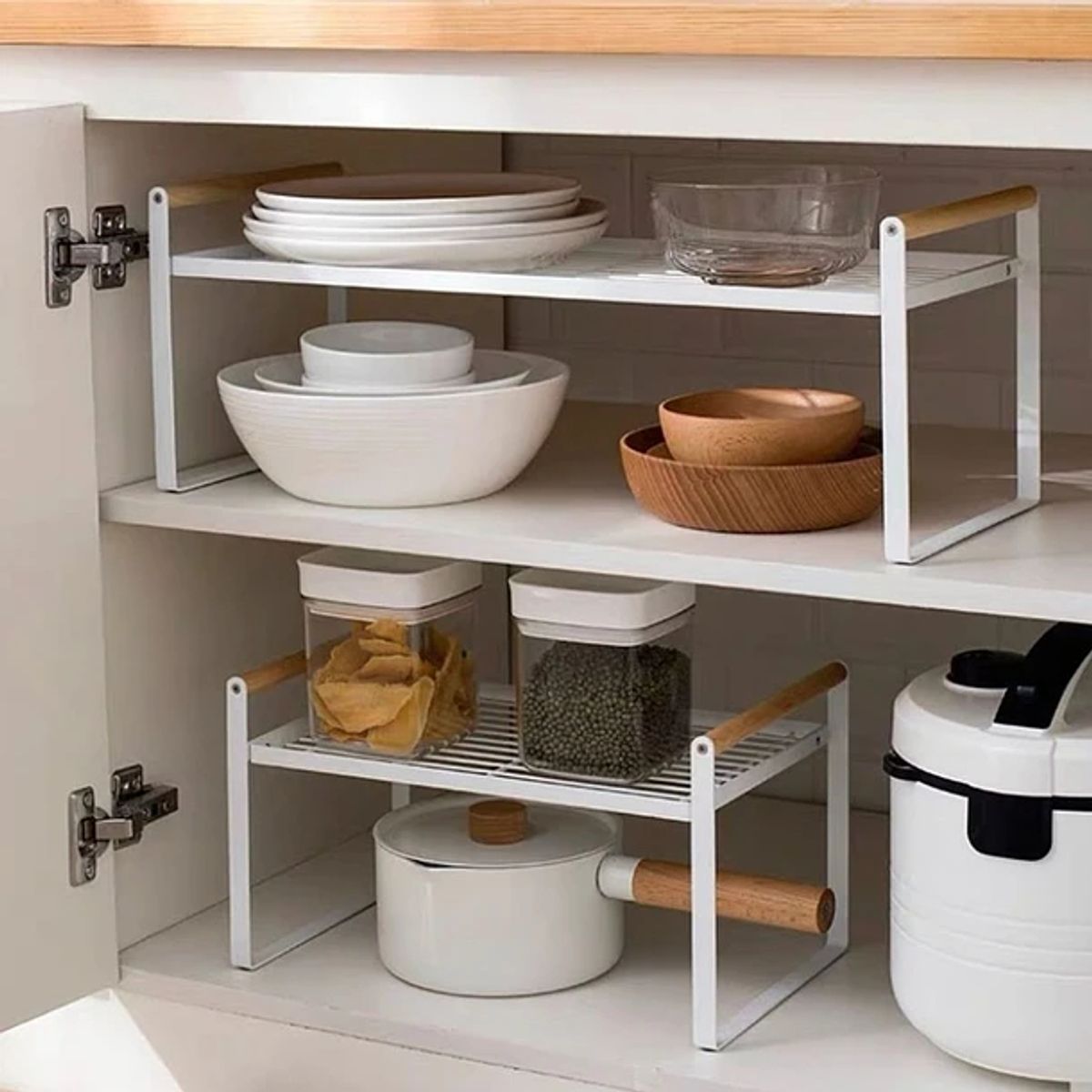 GENERICO - Organizador De Gabinetes De Cocina Estante 1 Nivel Color Blanco