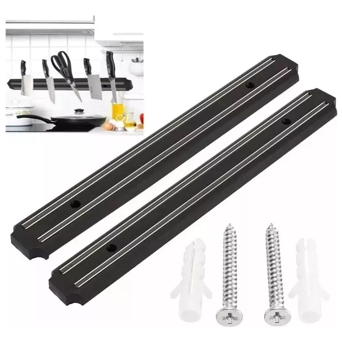 GENERICO - Barra Imantada Para Cuchillos Utensillos De Metal 33cm