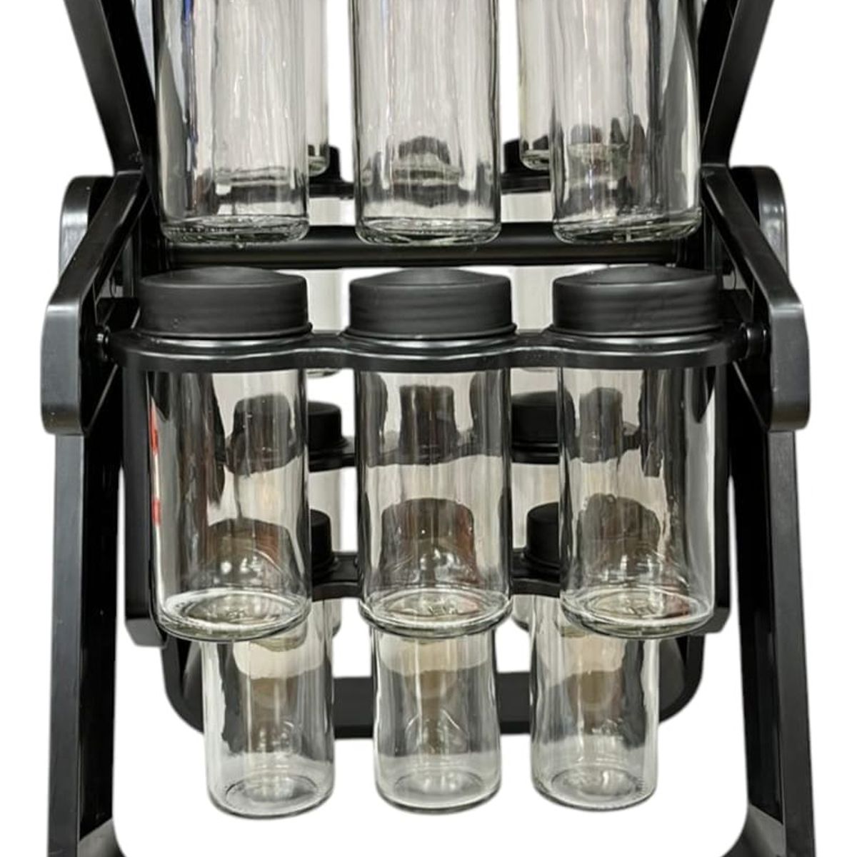 GENERICO - Rack Especiero Condimentero Multiuso Giratorio Negro 18pzas