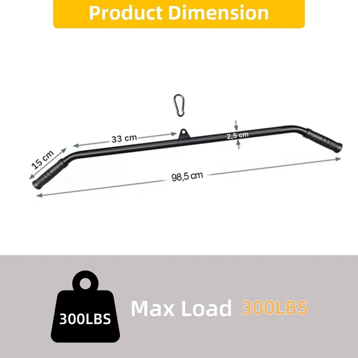 KUANGYE - Barra Recta Giratoria Para Poleas Gym Gimnasio Triceps 1m