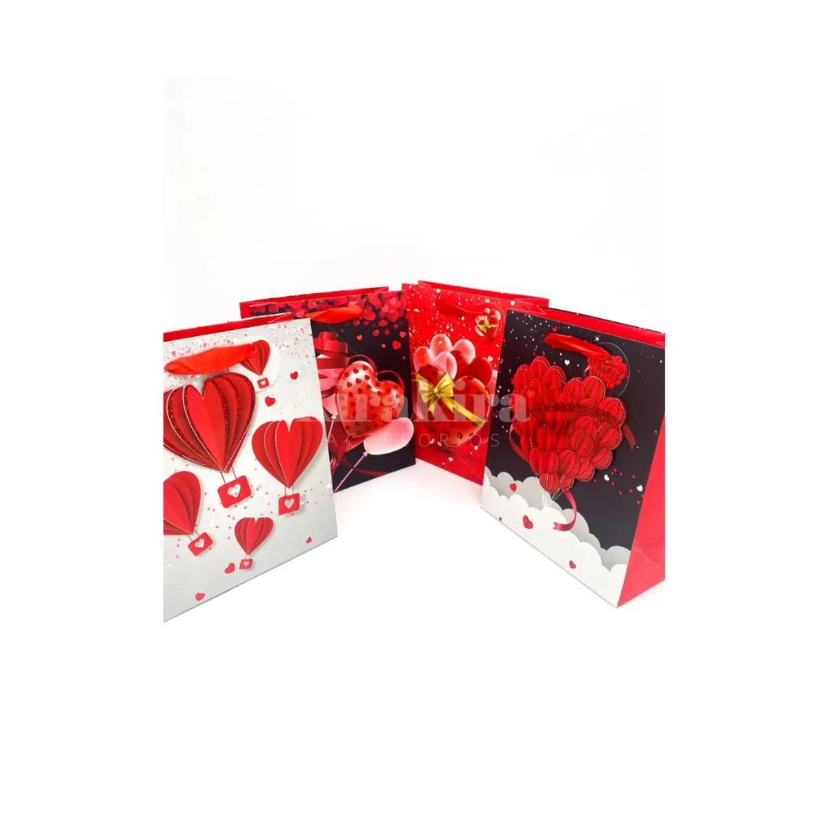 GENERICO - Bolsa De Regalo Corazones 19x23cm 12 Unidades