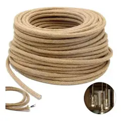 ATURE - 10 M Cable Electrico Yute Bipolar Textil Decorativo Rustico