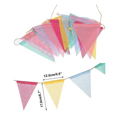 Imagen 2 del producto 4 Set De Banderines De Lino Multicolor Decoración Eventos