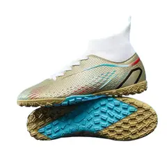 DANWEILE - Zapatos de fútbol antideslizantes con tacos para jóvenes Dorado