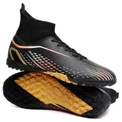 DANWEILE - Zapatos de fútbol antideslizantes con tacos para jóvenes Negro