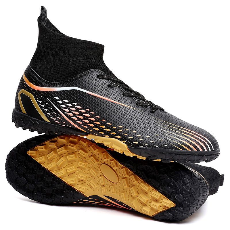 DANWEILE - Zapatos de fútbol antideslizantes con tacos para jóvenes Negro