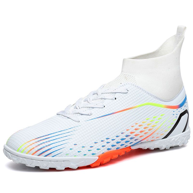DANWEILE - Zapatos de fútbol antideslizantes con tacos para jóvenes Blanco