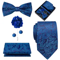 LUKOVEE - Set Corbata Hombre con Pañuelo Colleras Modelos Multitono En Caja