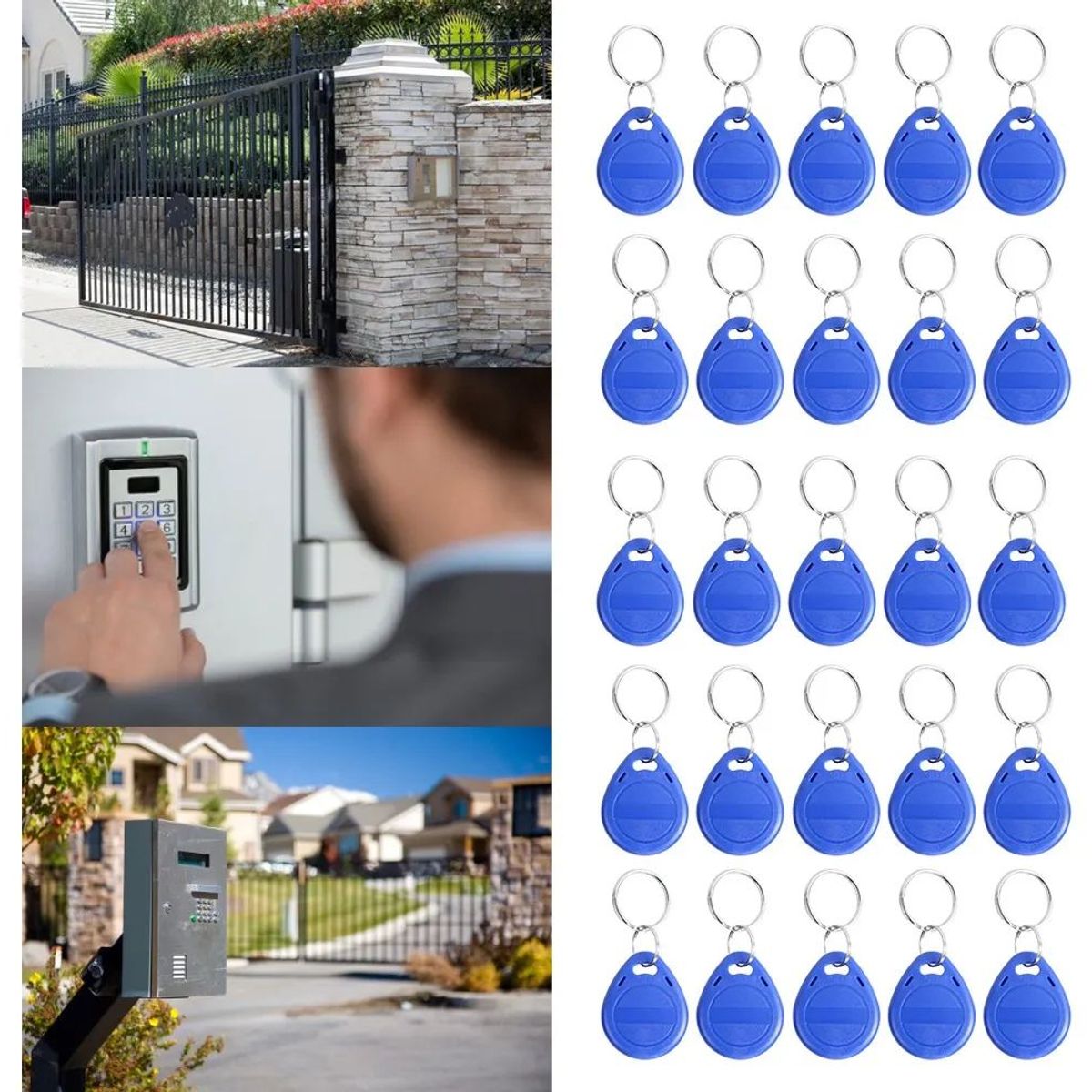 KUANGYE - Pack De 50 Llavero Tag Rfid Azul 125 Khz