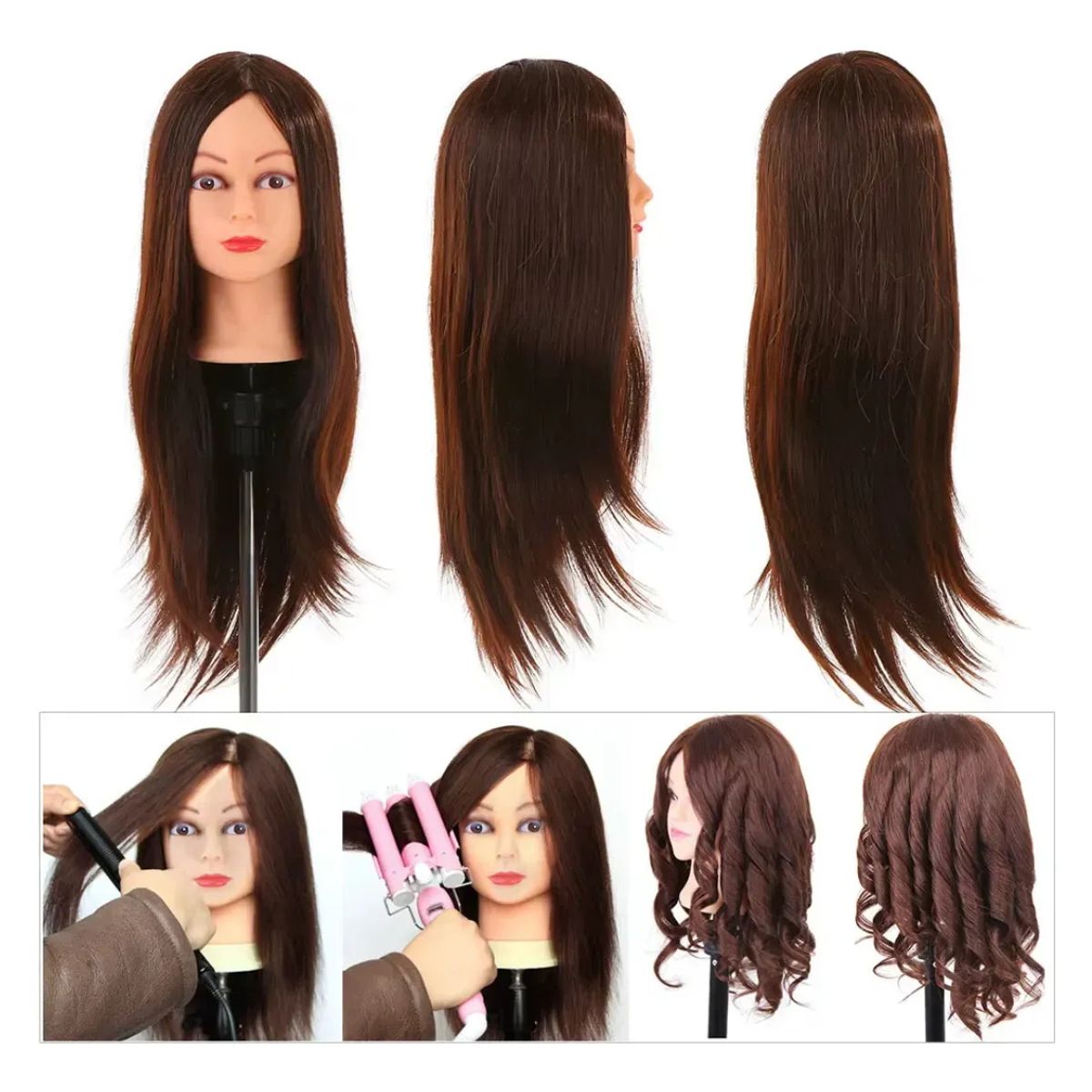 KUANGYE - Modelo De Cabeza Tecnica Pelo Para Peinar Trenzar El Cabello