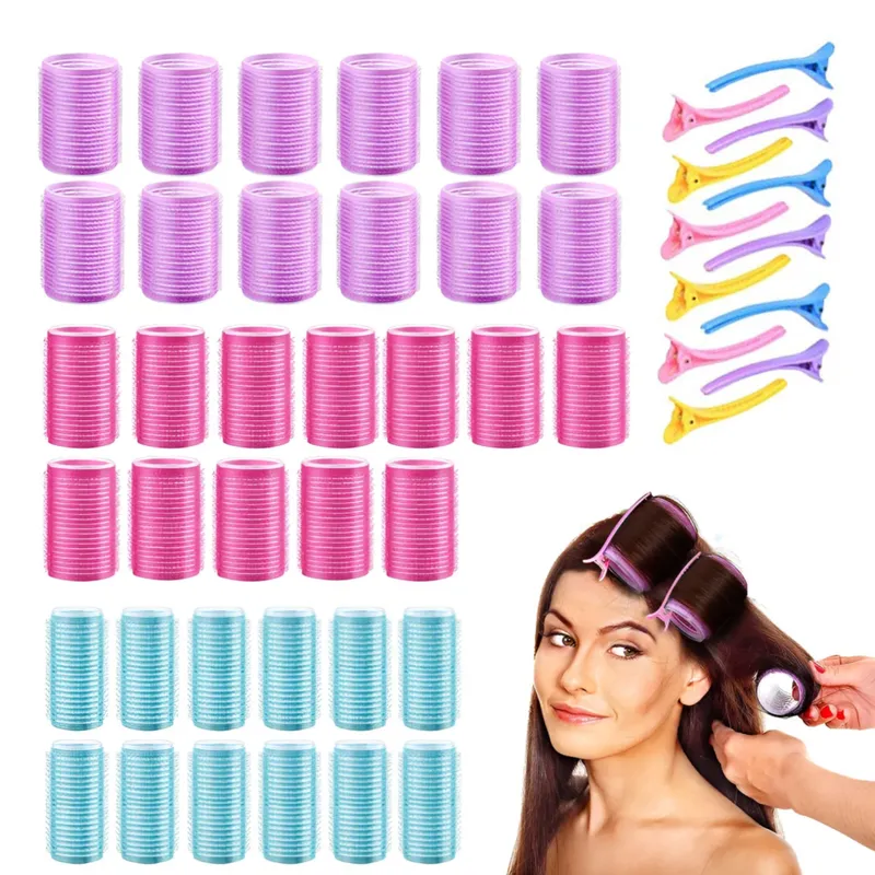 KINDA NICE - 48 Rollos De Rulos Para Peinar El Cabello Con Velcro.